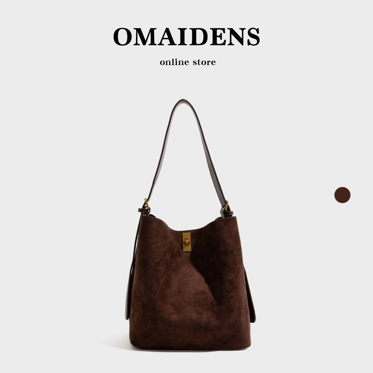 复古纯色麂皮绒女包2025秋冬新款