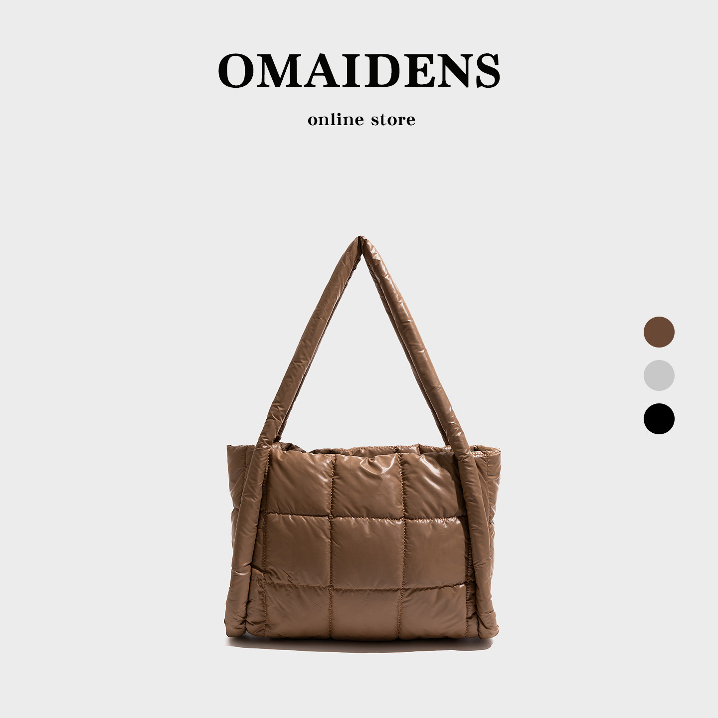 橙子少女小众绗缝夹棉托特包女2025冬百搭手提单肩包大容量羽绒包,箱包皮具/热销女包/男包,托特包,淘宝优惠券,粉丝福利购,淘宝优惠卷