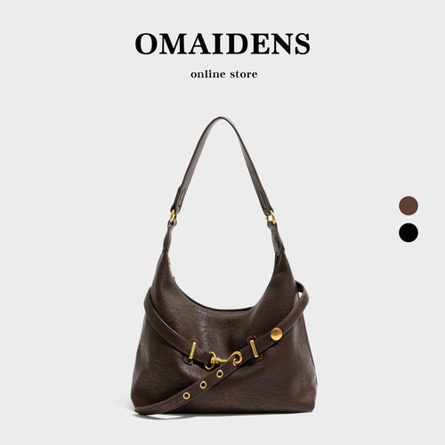 橙子少女植鞣皮hobo腋下托特包