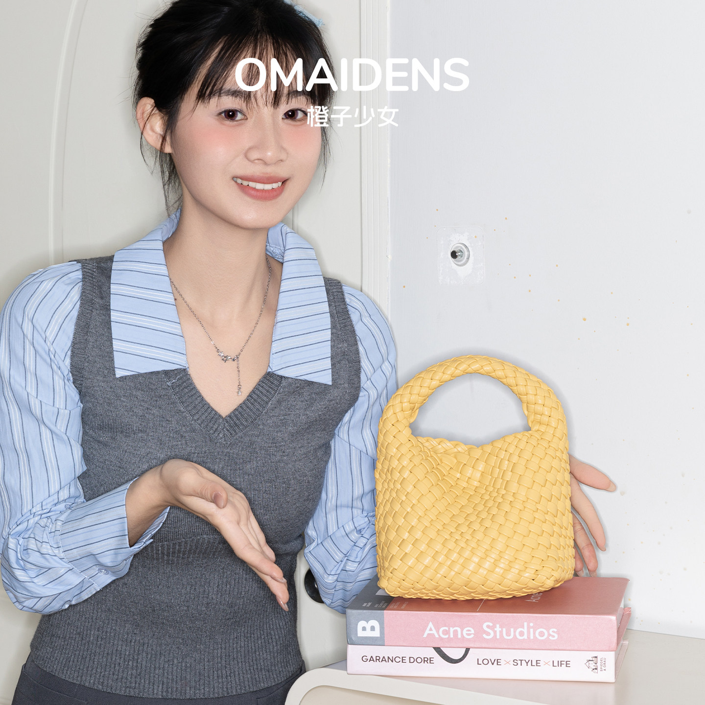 橙子少女纯手工编织包女2026新款水桶包高级感小众单肩手提斜挎包,箱包皮具/热销女包/男包,托特包,淘宝优惠券,粉丝福利购,淘宝优惠卷