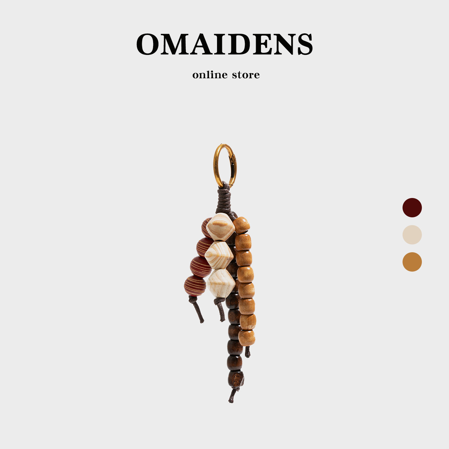 橙子少女文艺风木珠串珠钥匙扣挂件小众设计感国风包包挂饰高级感,服饰配件/皮带/帽子/围巾,钥匙扣,淘宝优惠券,粉丝福利购,淘宝优惠卷