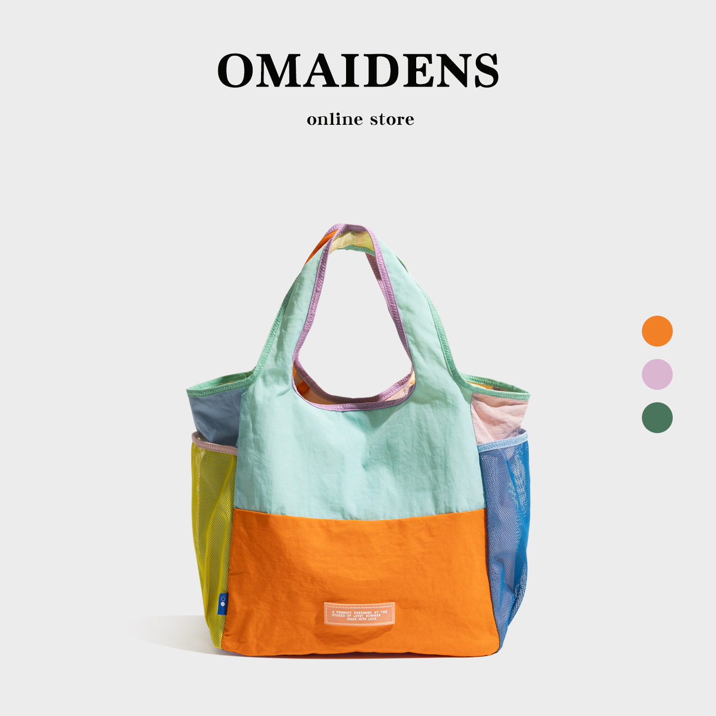 橙子少女新加坡尼龙包甜蕉折叠妈咪包2025新款多巴胺防水手提包袋