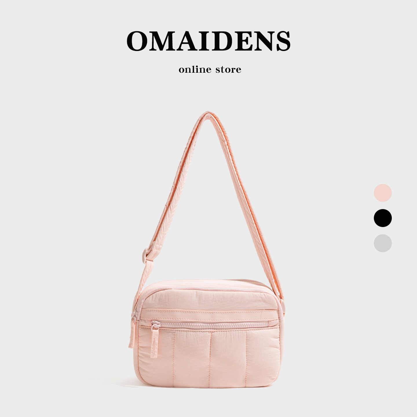 橙子少女可爱云朵包蓬蓬羽绒小方包2026新款大容量简约轻便斜挎包