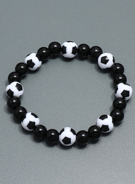 欧美简约足球球迷手链