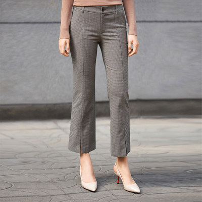 哥弟阿玛施正开衩九分微喇裤子