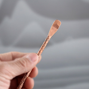 山百集茶针紫铜纯手工撬茶针小号禅意铜茶拨茶匙细长茶刀茶具配件