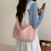 大容量饺子包包女2025新款 单肩斜挎包学生上课通勤粉色托特包 夏季