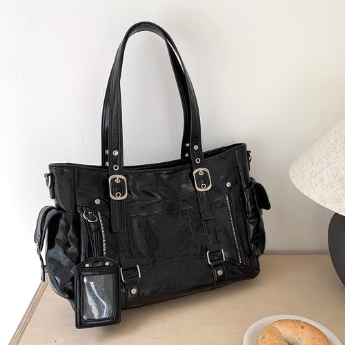 甜酷风大容量托特包Y2K单肩包