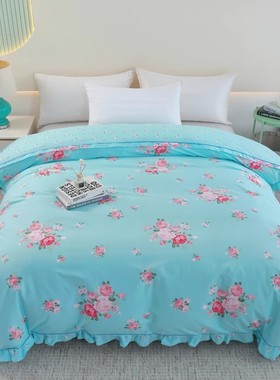 纯棉被套单件100全棉2024新款180x200蓝色200x230cm单双人被罩