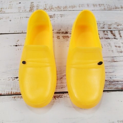 防水塑胶黄色工地平底厨师鞋