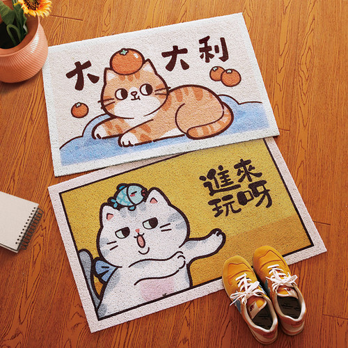 入户门玄关丝圈猫咪pvc丝圈定制