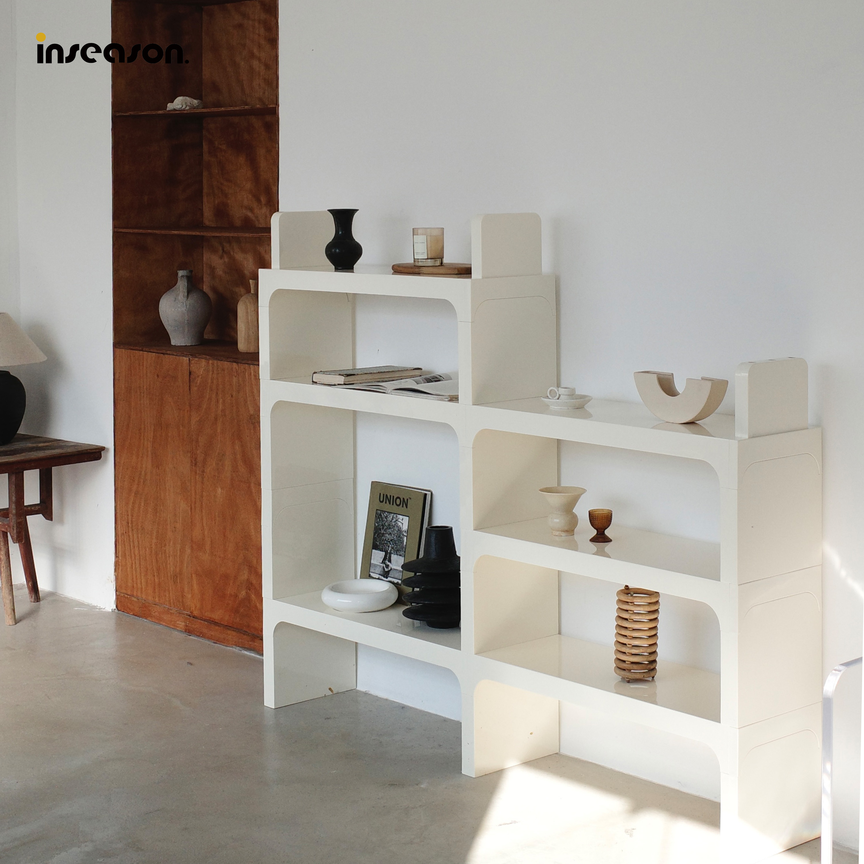 Inseason当季 中古书架 ins多层儿童房书柜书房落地可拆卸置物架