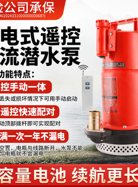 抖音直播间才勇红色充电式遥控直流潜水泵农用户外灌溉浇菜地神器