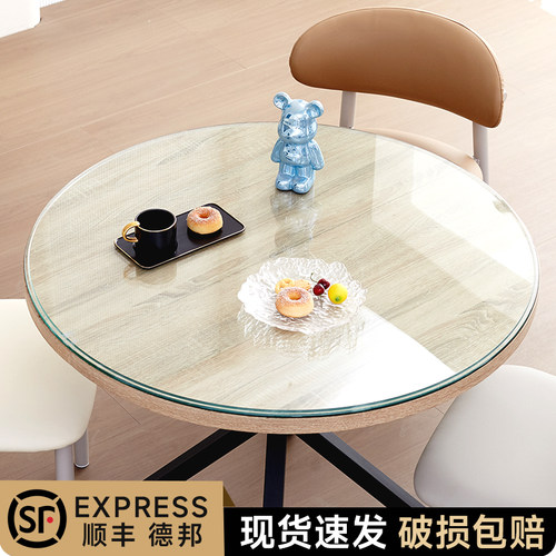圆形钢化玻璃桌面酒店玻璃台面
