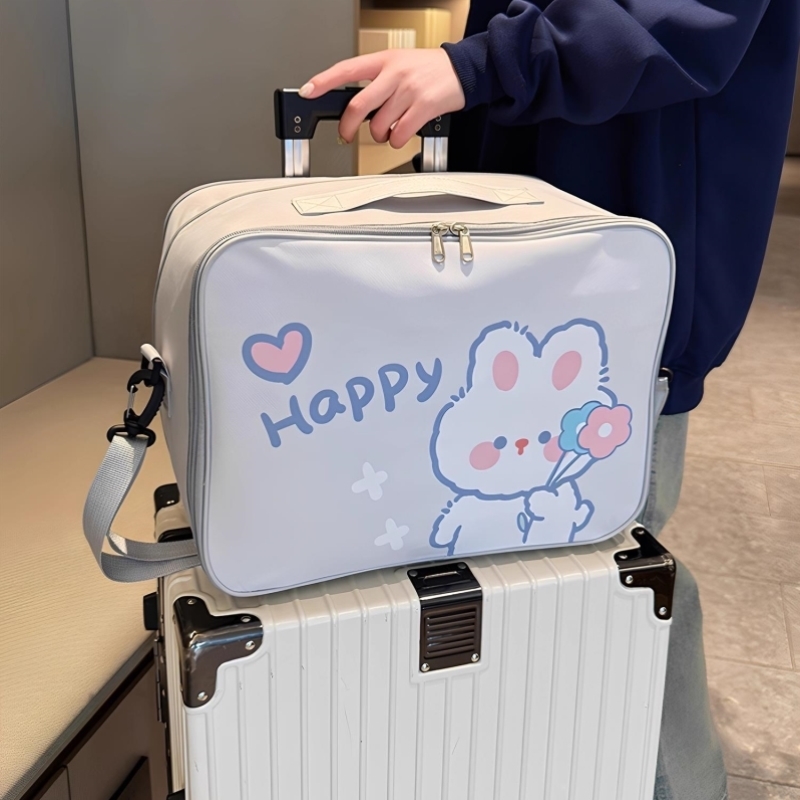 2025秋冬新款大容量短途旅行包可套拉杆箱手提出差卡通行李附加包