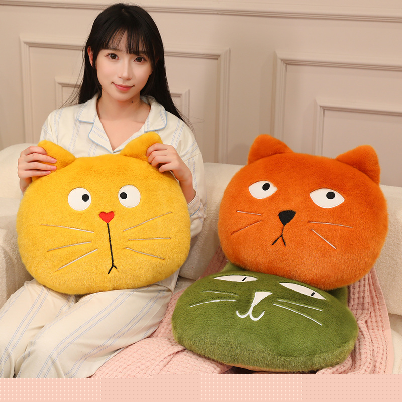 卡通猫咪抱枕沙发坐垫毛绒玩具汽车睡觉靠枕飘窗坐垫儿童生日礼物