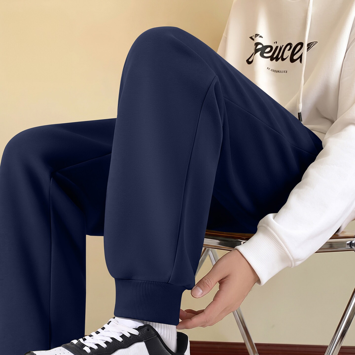 春夏秋校裤藏青束脚运动校服裤
