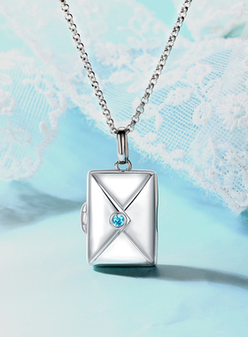 原创【情书2】925纯银信封可打开LOCKET相片盒情侣吊坠照片项链女