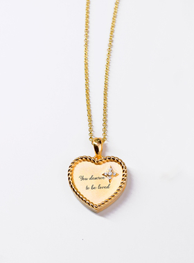 【夜星】原创心形扭纹刻字相片盒locket吊坠照片项链s925纯银镀金