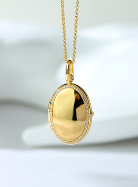 【光环】原创温柔有力量的美照片项链刻字s925纯银镀金LOCKET吊坠