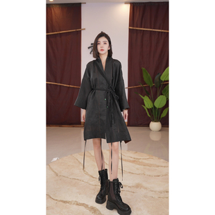 古法摊雾泗泾绞罗莨紗香云纱袈裟外套DLF 887359