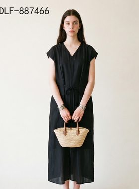 新款无袖背心捏褶加密桑蚕丝蝴蝶花全罗香云纱DLF-887482+887227