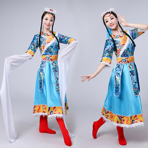 藏族舞蹈演出服装女 成人 艺考广场舞服装藏族舞民族服装表演服饰