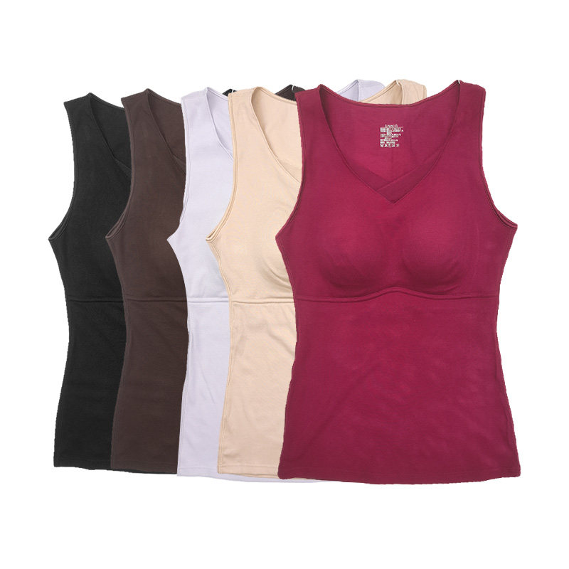 菲卡诗秋冬塑身背心女带胸垫杯一体托胸聚拢加厚磨毛德绒打底4313,女士内衣/男士内衣/家居服,保暖背心,淘宝优惠券,粉丝福利购,淘宝优惠卷