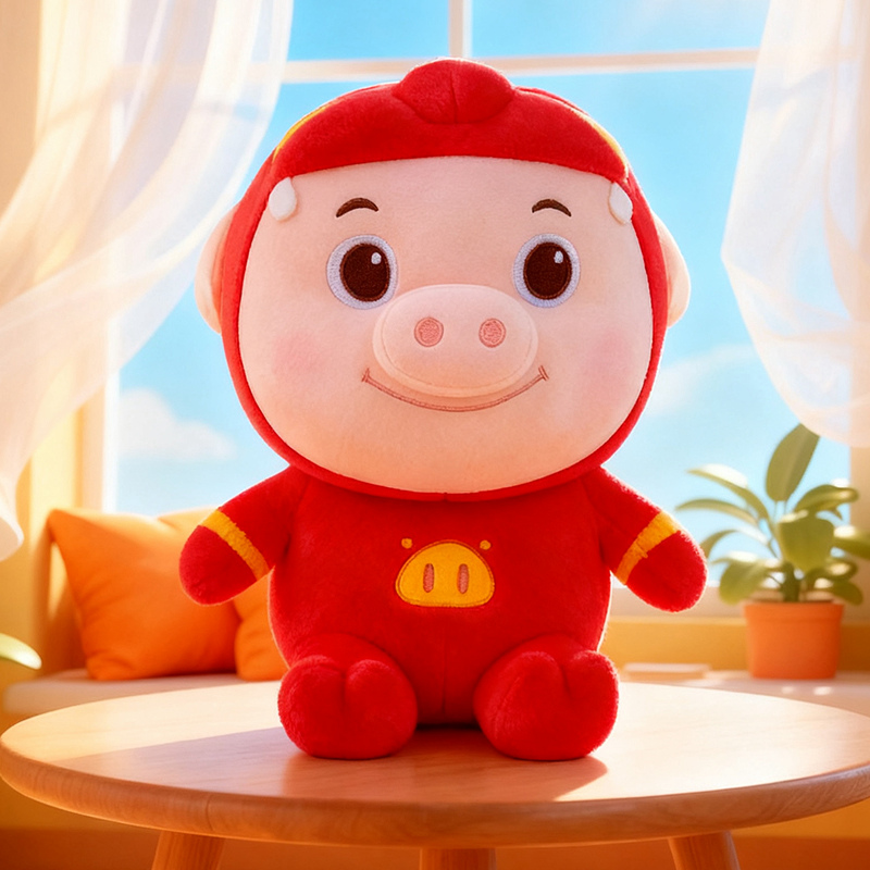 正版ggbond猪猪侠毛绒玩具公仔可爱小猪抱枕布娃娃儿童生日礼物