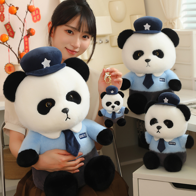 警察小熊公仔可爱毛绒玩具警官熊玩偶布娃娃包包挂件生日礼物男孩