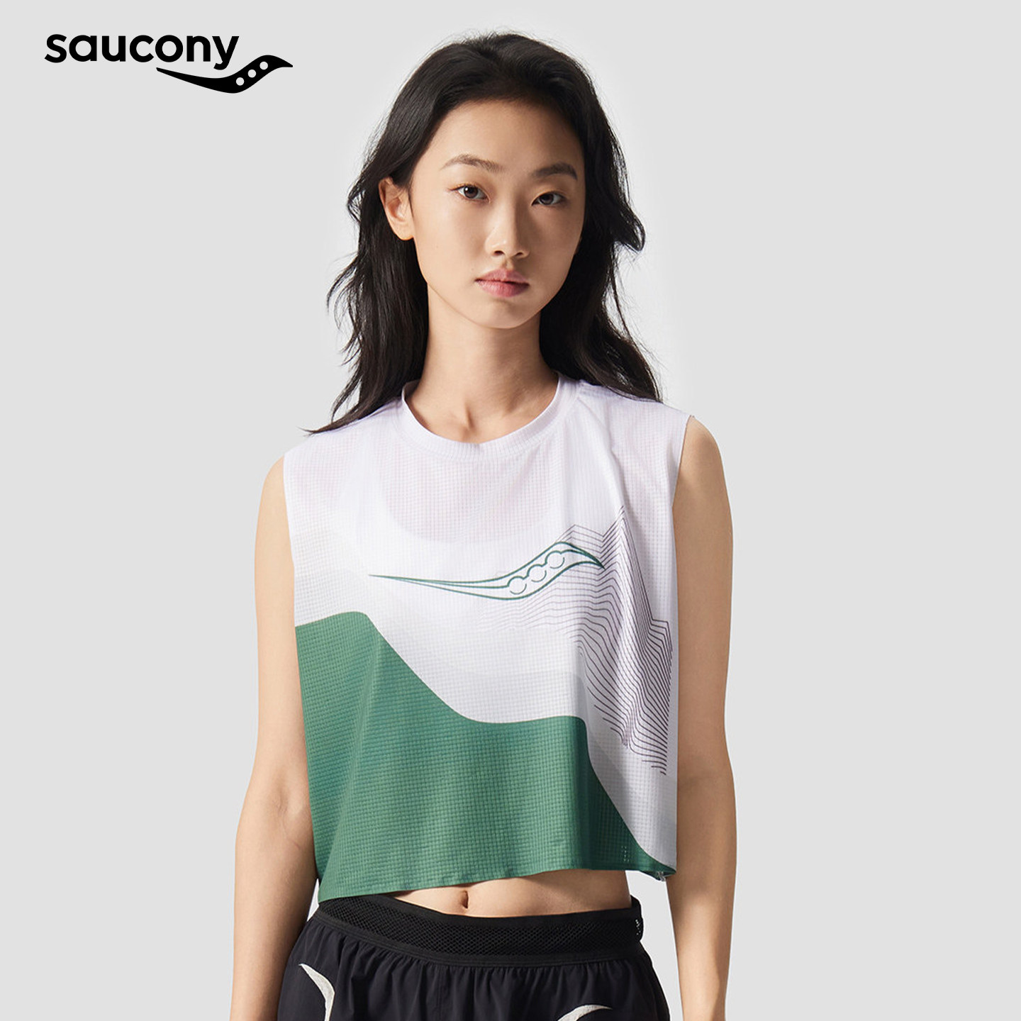女子速干背心Saucony索康尼专业竞速运动休闲百搭舒适透气亲肤