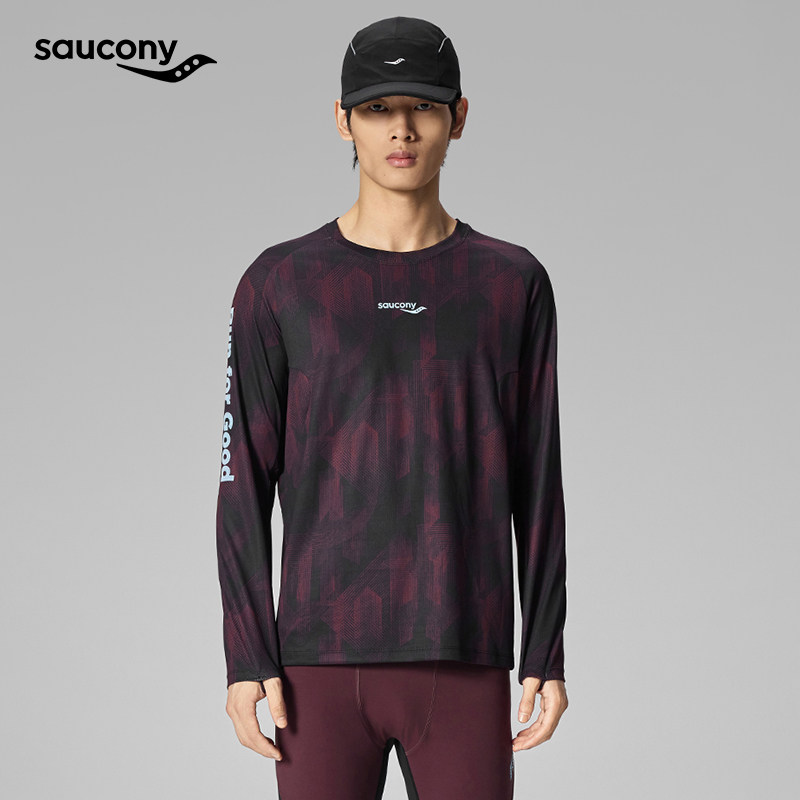 男子长袖上衣Saucony索康尼官方亲肤柔软透气吸湿运动休闲圆领T恤,运动服/休闲服装,运动T恤,淘宝优惠券,粉丝福利购,淘宝优惠卷