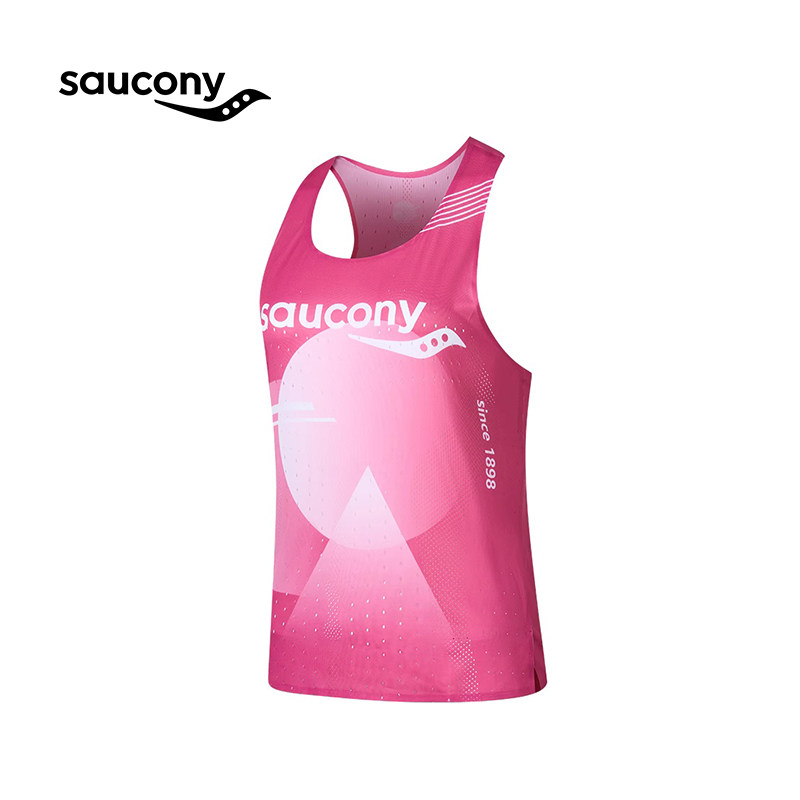 女子跑步背心Saucony索康尼专业竞速晨跑马拉松运动休闲透气速干