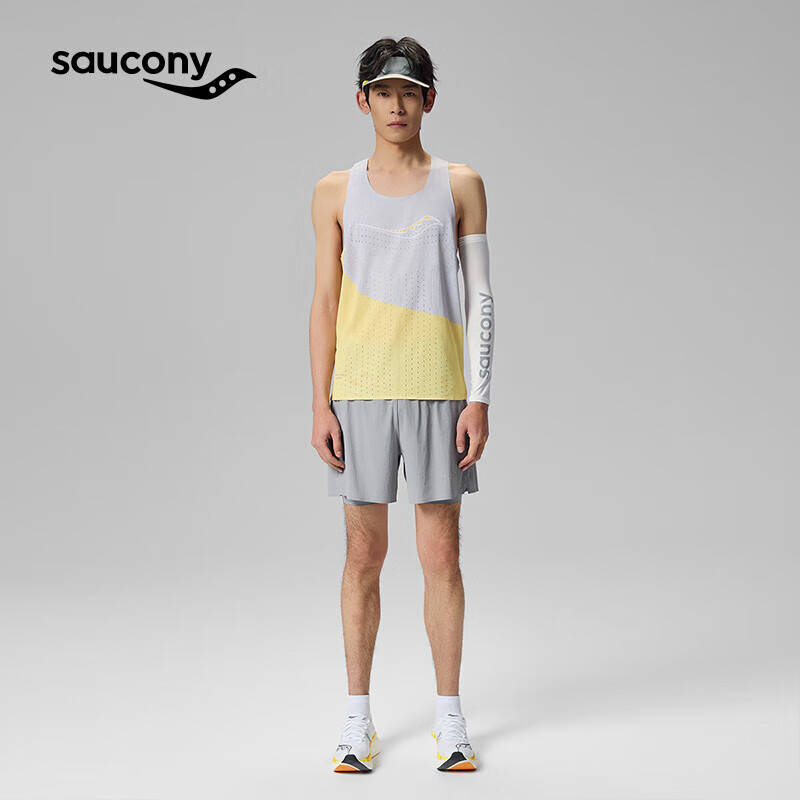 Saucony索康尼男女跑步运动专业马拉松速干透气背心晨跑上衣