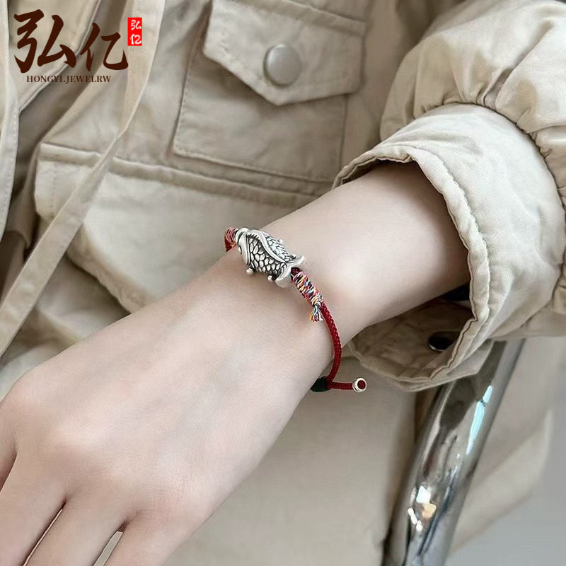 足银大鱼锦鲤手串DIY编织