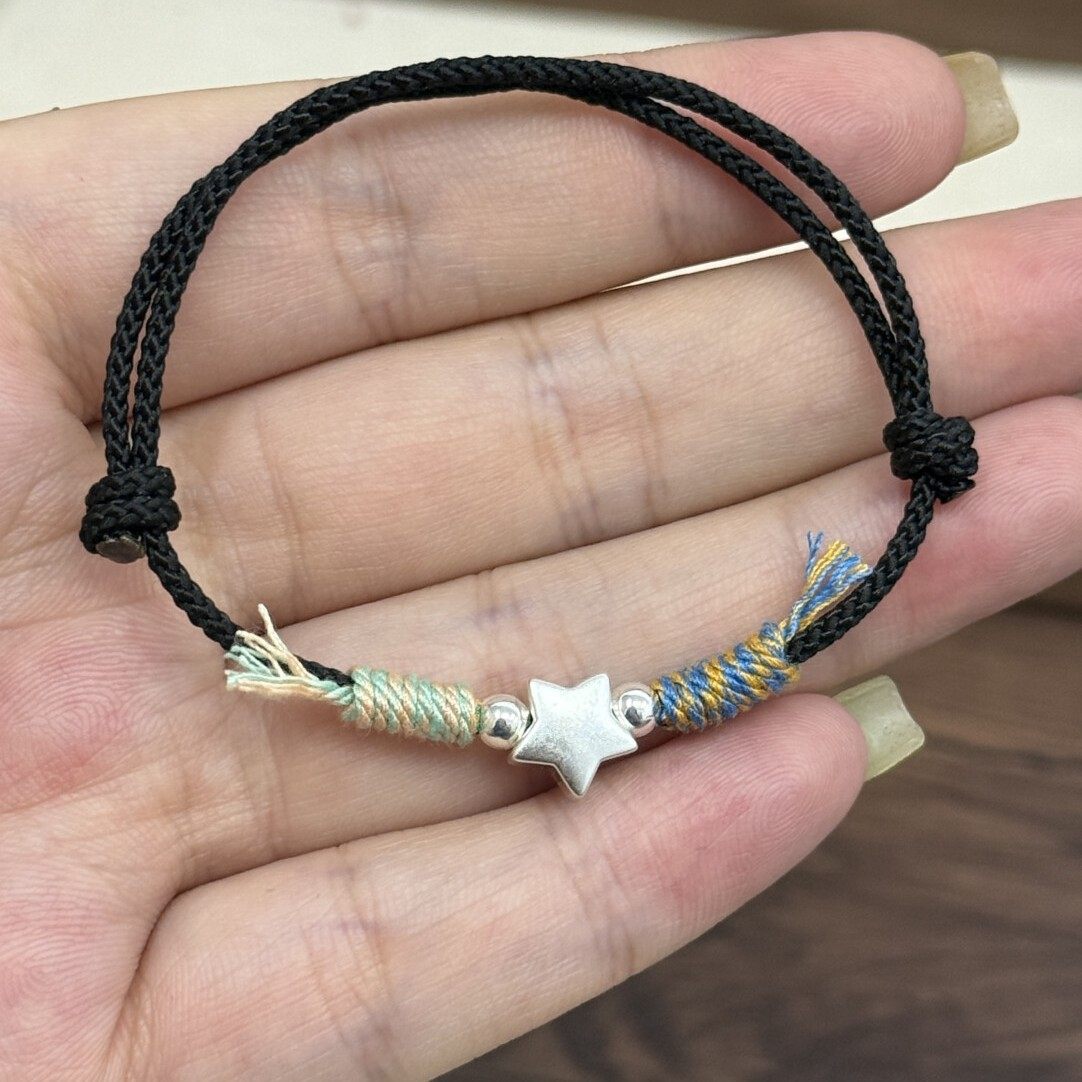 足银纯银手链满天星星红