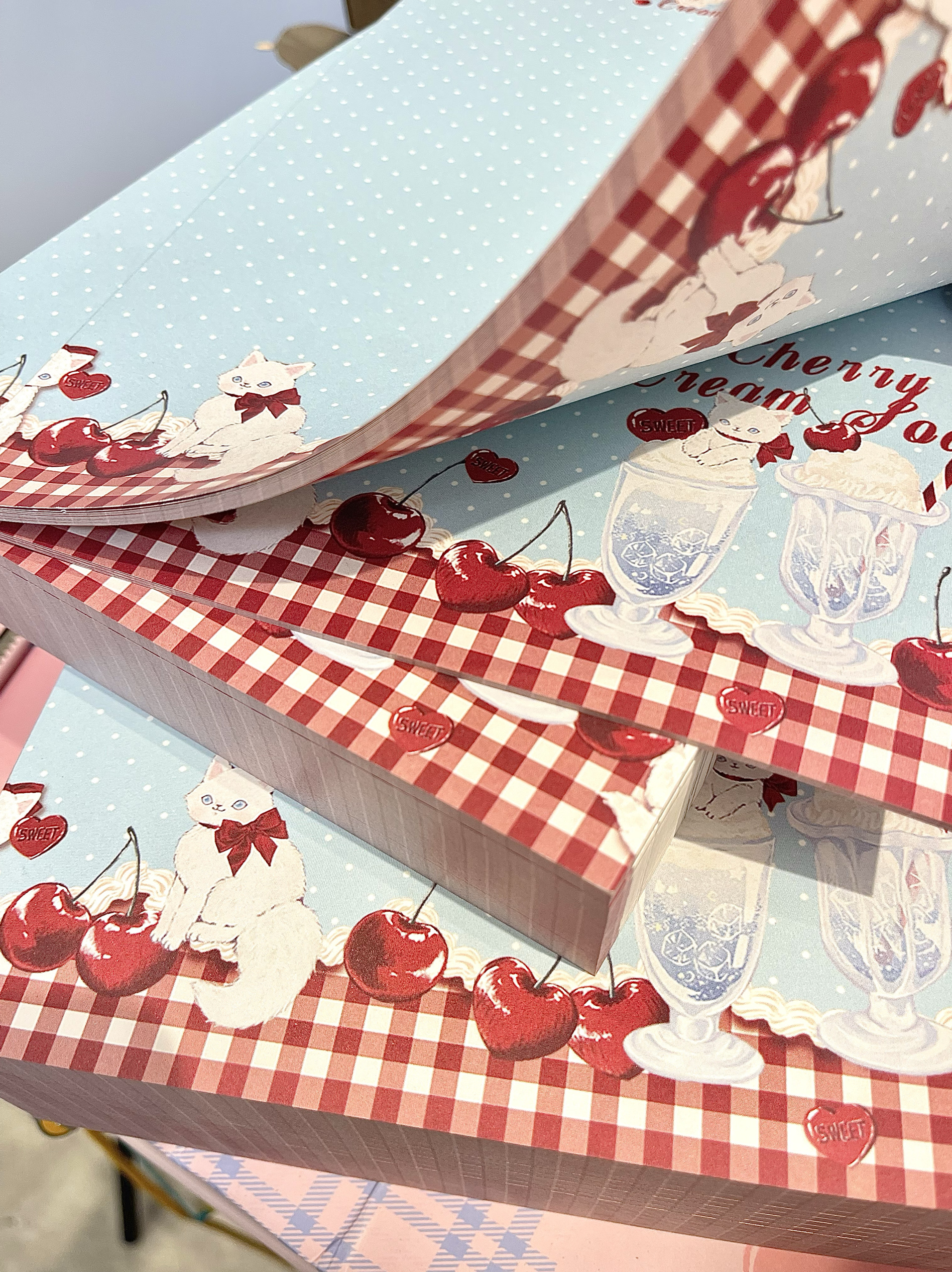 奶油苏打拍纸本学习纸可撕便签文具手帐信纸车厘子喵