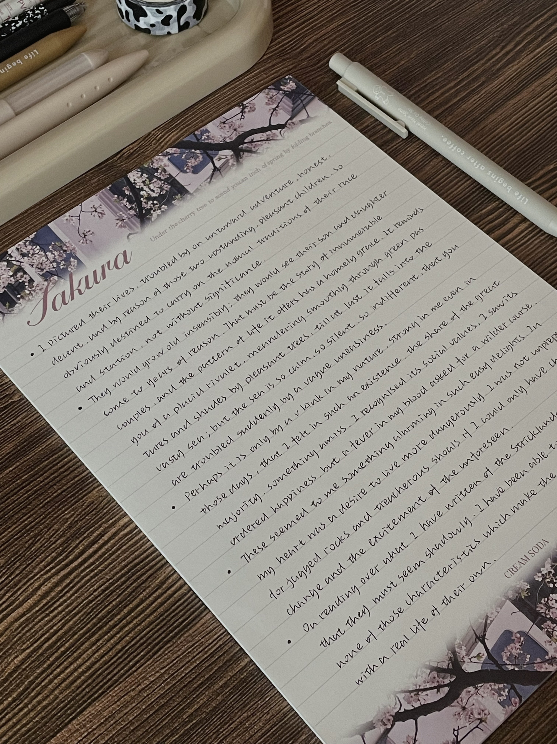 奶油苏打拍纸本creamsoda拍纸本笔记本可撕便签手帐信纸撒库拉酱