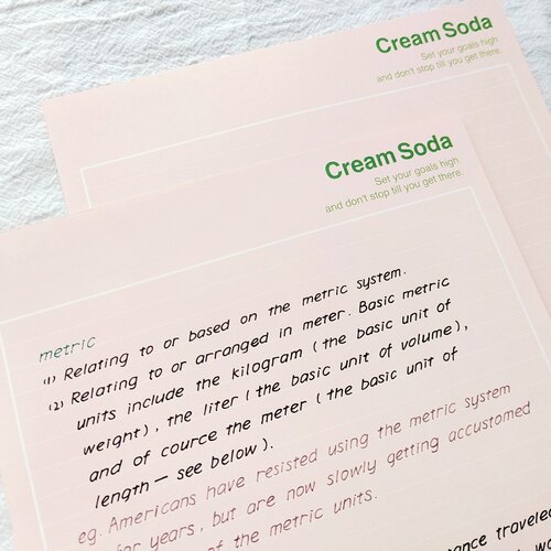 CREAMSODA奶油苏打拍纸本学习纸ins风笔记本双面B5笔记本草莓牛奶