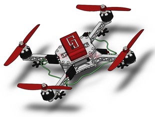 CGPdesign四轴无人机模型3D图纸 solidworks设计