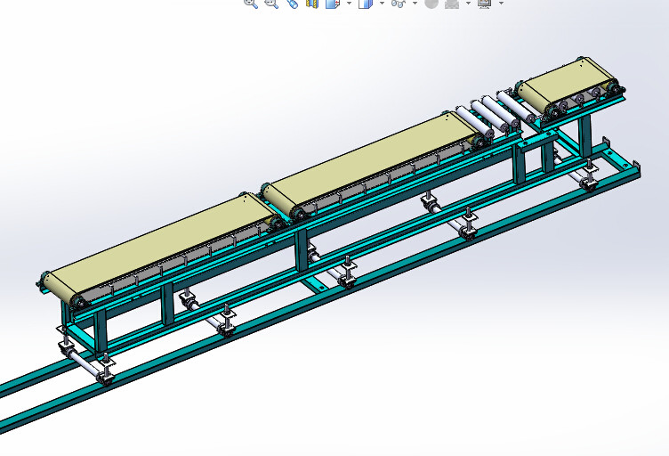 多级皮带传输线3d图纸 非标自动化设备3d图纸3d模型