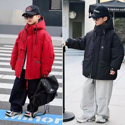 青少年冬季中长款加厚羽绒服中大童保暖外套8801