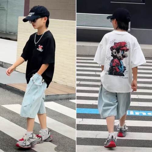 DUMAJIA  2026男童夏季卡通短袖儿童洋气休闲T恤7217