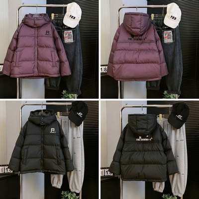 嘟妈童装 男童冬季连帽加厚羽绒服中大童保暖外套上衣韩版7863