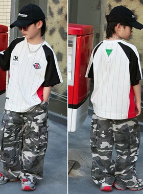 2026夏季儿童条纹短袖儿童休闲T恤7021