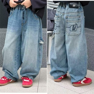 子6001 2025中大童休闲长裤 男童秋新款 牛仔裤