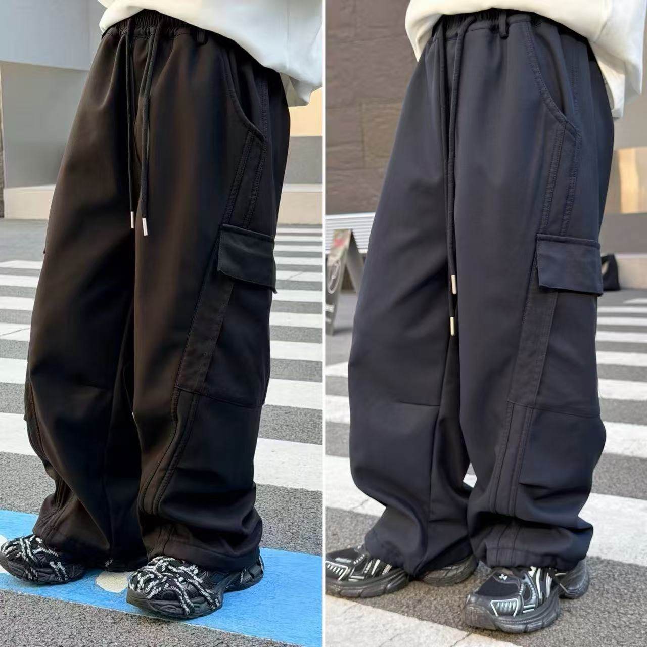 2025青少年冬季休闲加绒裤男童加厚大口袋工装裤5028