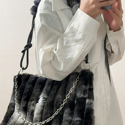 扎染毛绒单肩腋下包包女斜挎包
