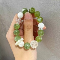 天然水晶手串釉玉白幽靈水晶手串zhao才找桃花轉(zhuǎn)運(yùn)手鏈禮物