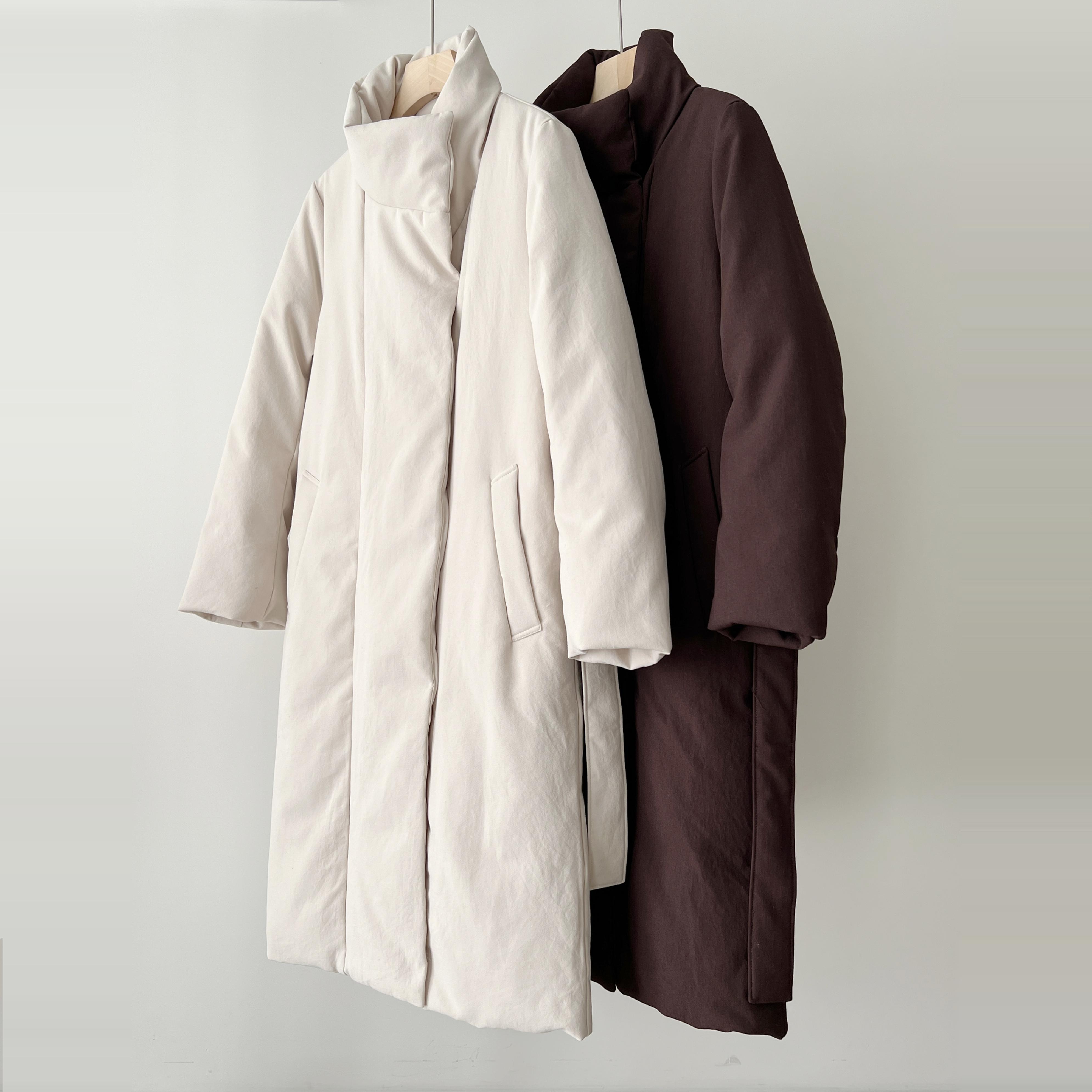 白鹅绒中空纱斜纹睡袍风羽绒服